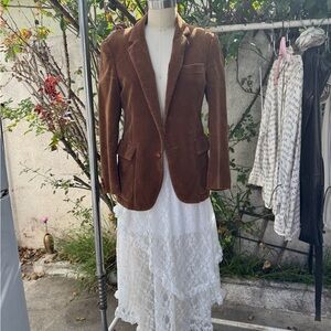 Brown Corduroy Tailored Blazer